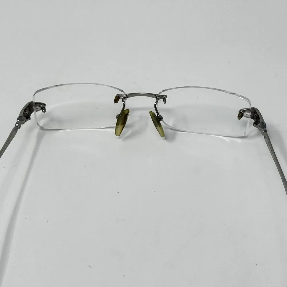 Bvlgari 2049-B 322 Rimless Eyeglass Frames Blue Crystal 51-16-135 READ